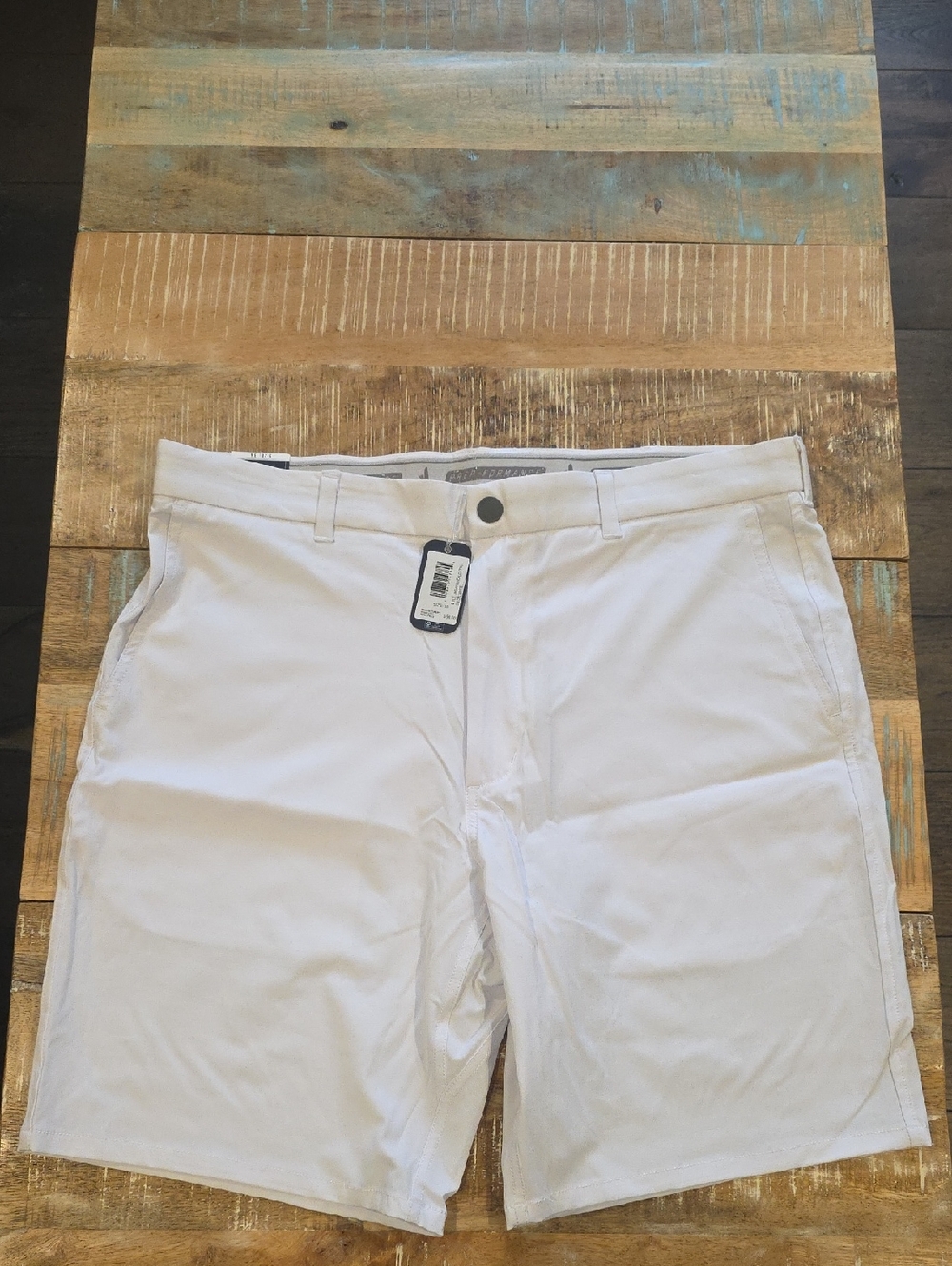 johnnie-O White Flat Front Men's Shorts